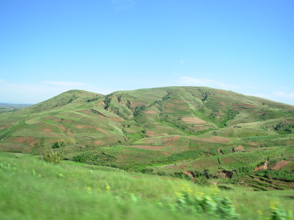 Importance de l’agriculture pluviale sur « tanety » sur les Hautes Terres de Madagascar (photo E. Blanchart, IRD)